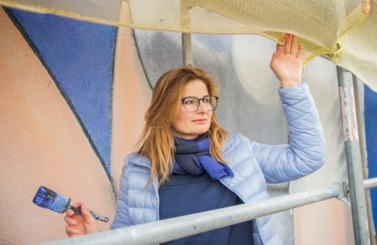 Mural przy dworcu
