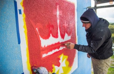 Mural przy dworcu