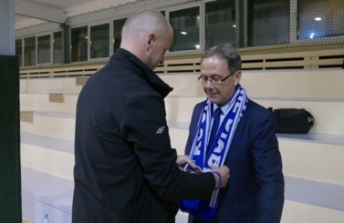 Prezydent na treningu koszykarzy Polpharmy