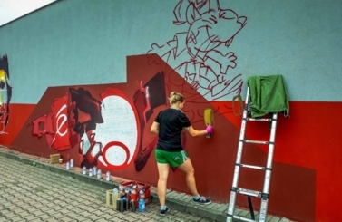 Mural przy Skateparku