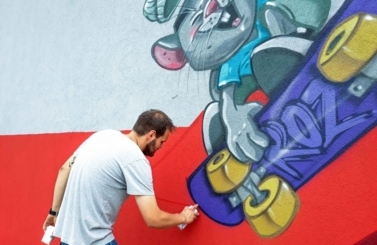 Mural przy Skateparku