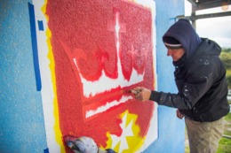 Mural przy dworcu