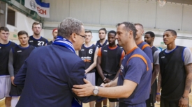 Prezydent na treningu koszykarzy Polpharmy