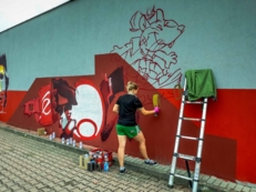 Mural przy Skateparku