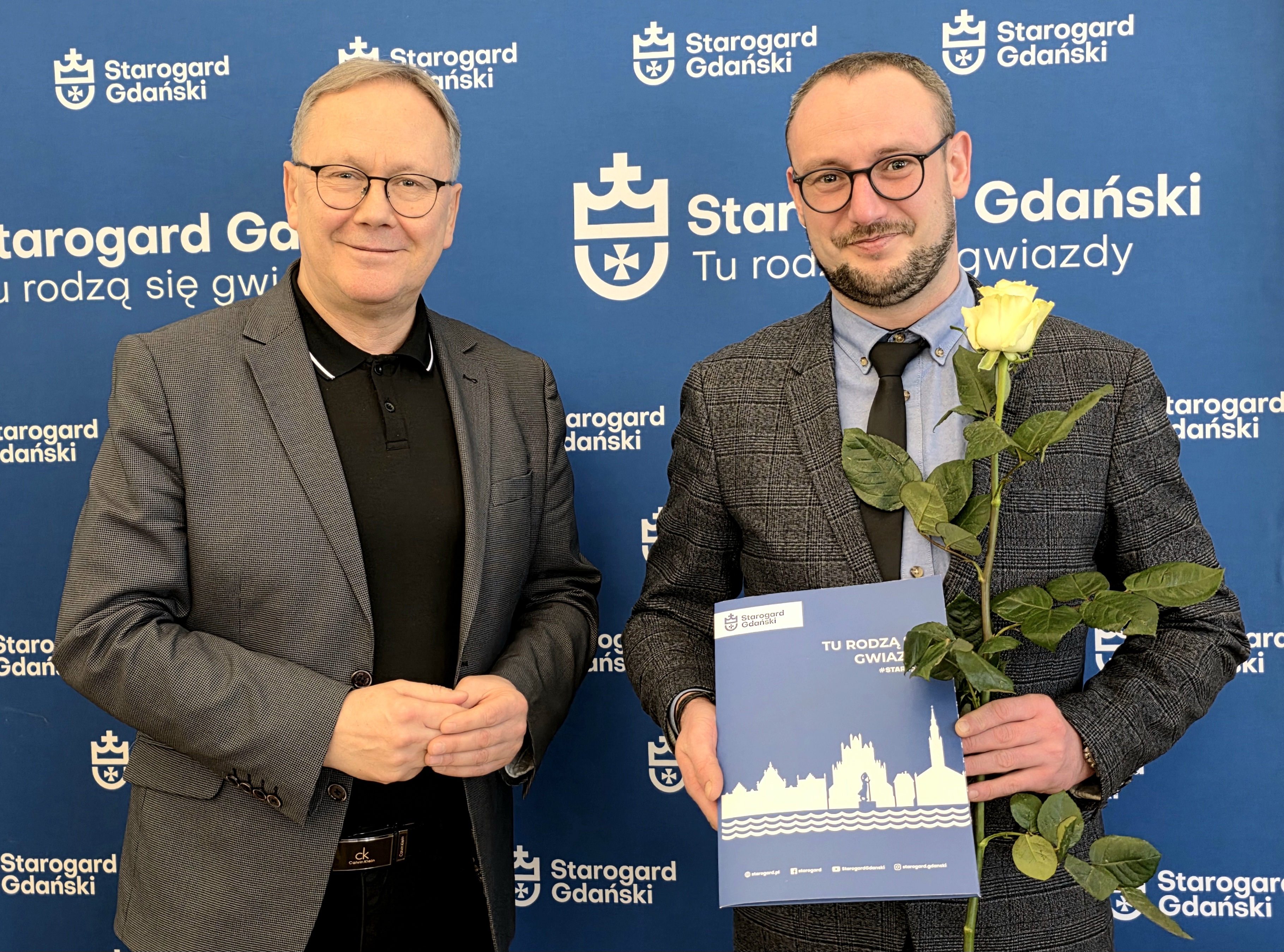 Prezydent Miasta Starogard Gdański Janusz Stankowiak i&nbsp;Mateusz Brucki 
