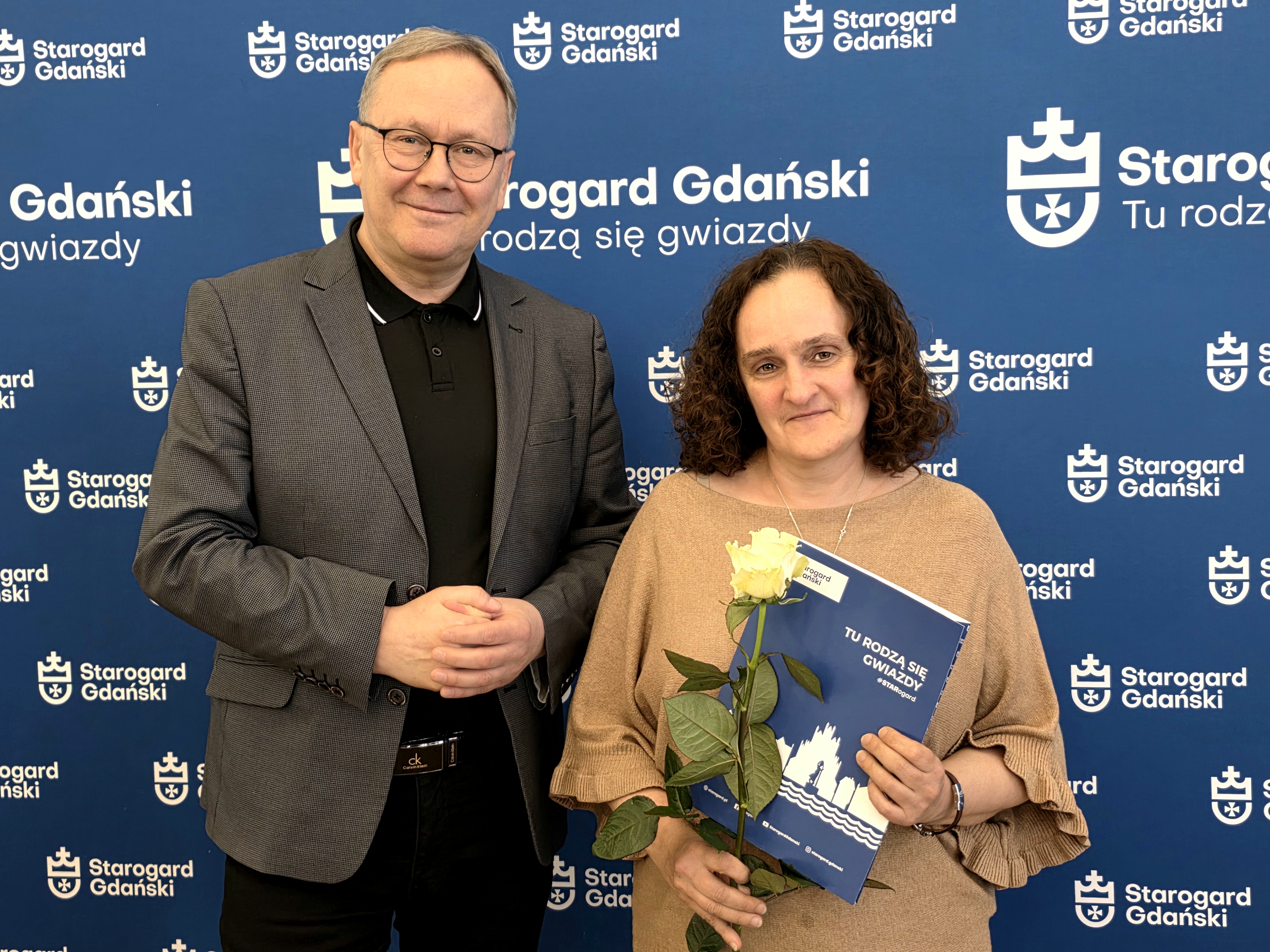 Prezydent Miasta Starogard Gdański Janusz Stankowiak i&nbsp;Aleksandra Miczek