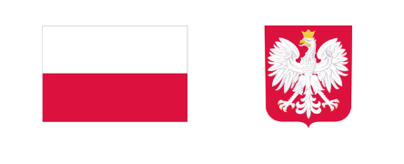 Flaga i godło Polski.