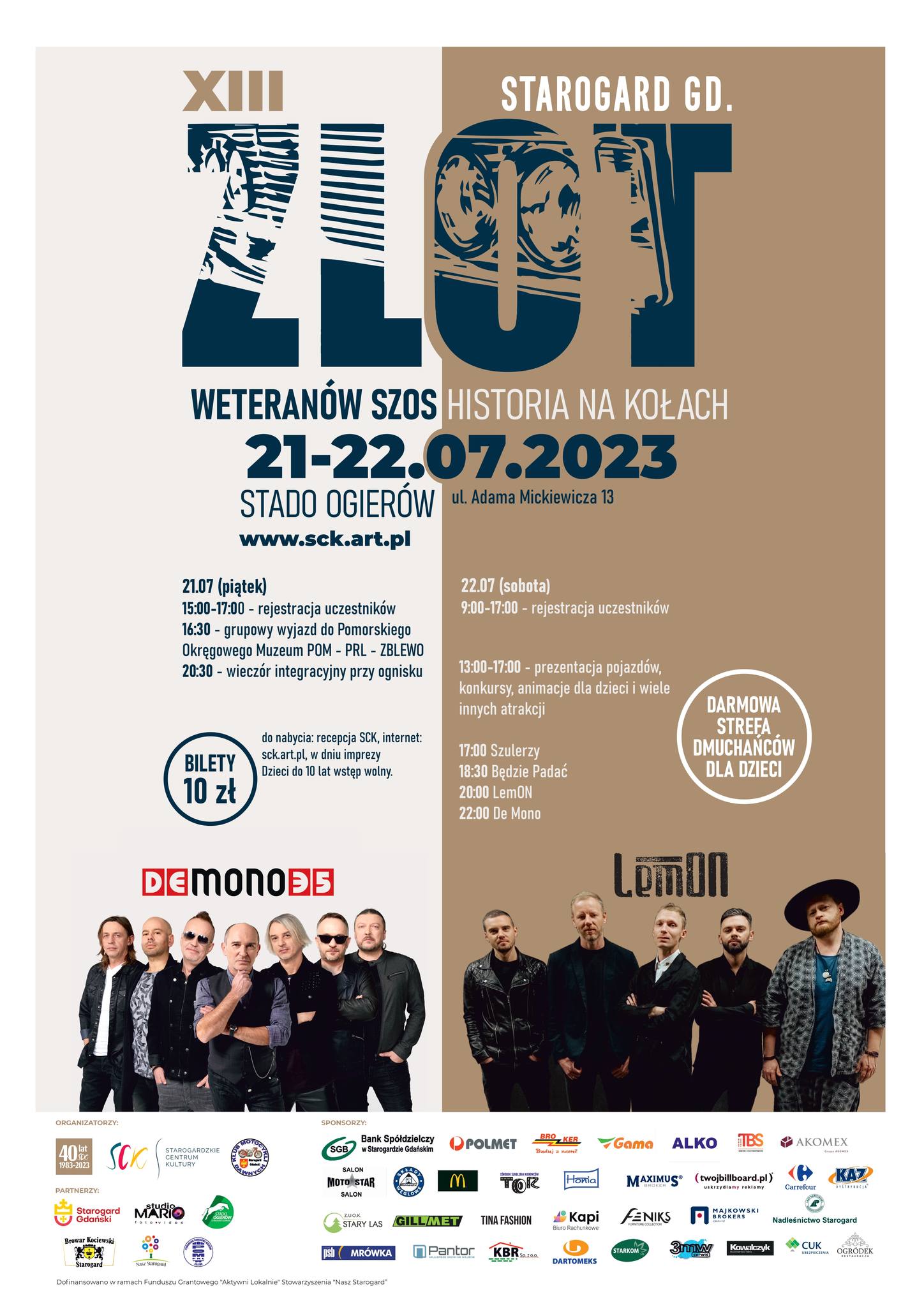 Plakat informujący o zlocie w dniach 21-22 lipca w Stadzie Ogierów w Starogardzie Gdańskim.