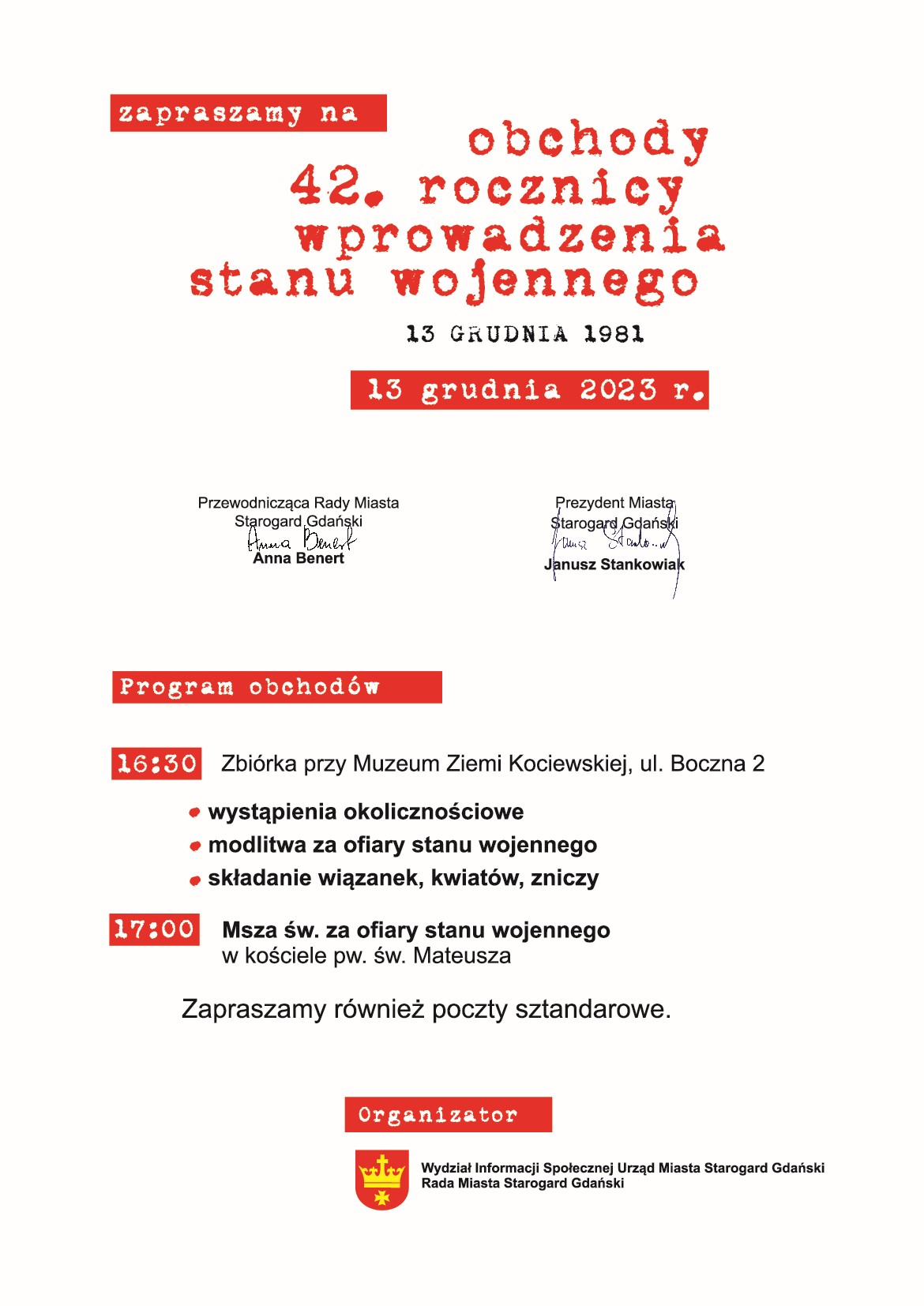 Plakat informujący o wydarzeniu.