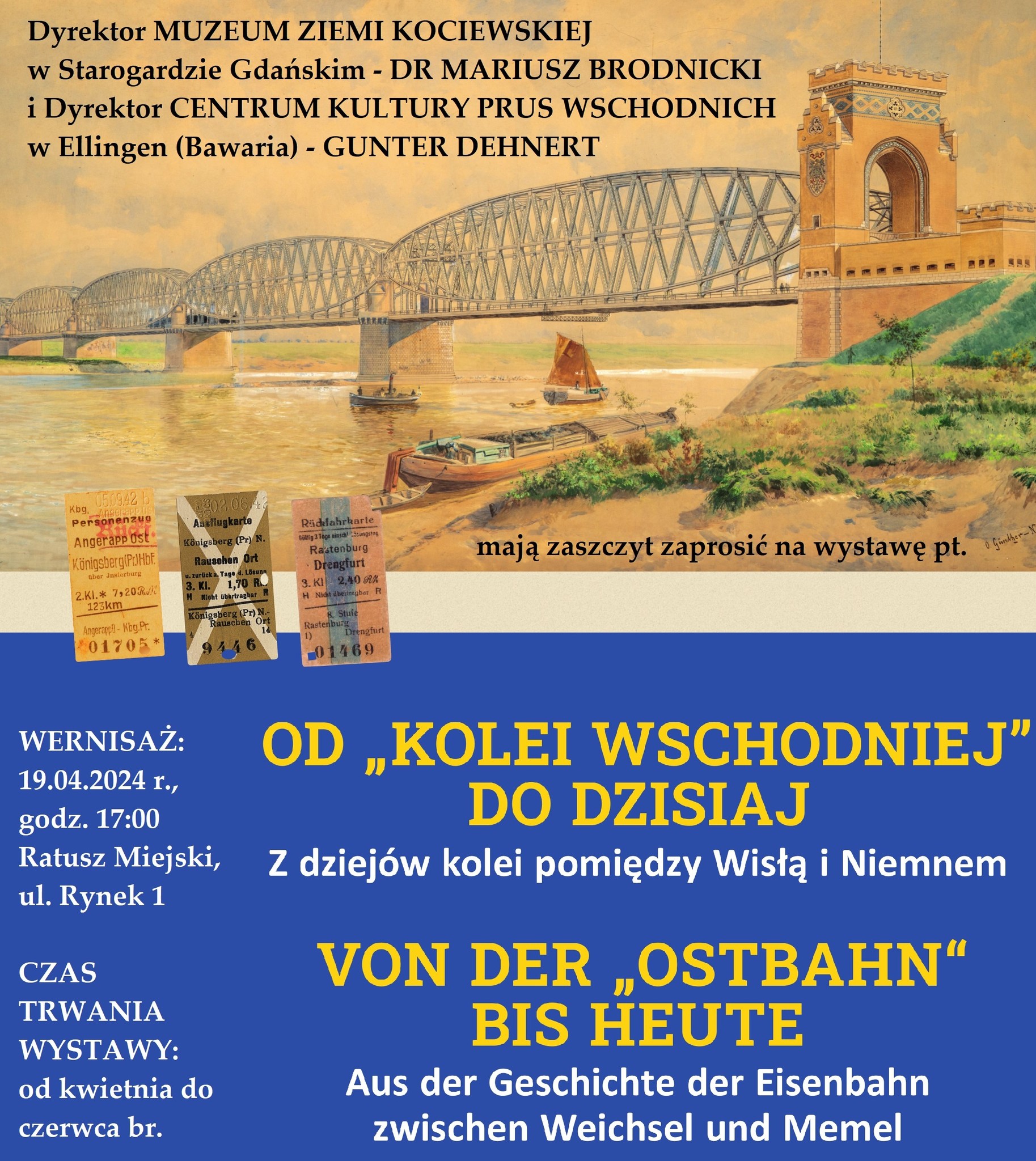 W Muzeum Ziemi Kociewskiej obejrzeć będzie można m.in. wystawę pn. „Od kolei wschodniej do dzisiaj. Z dziejów kolei pomiędzy Wisłą i Niemnem”, która mieści się w Ratuszu Staromiejskim. 