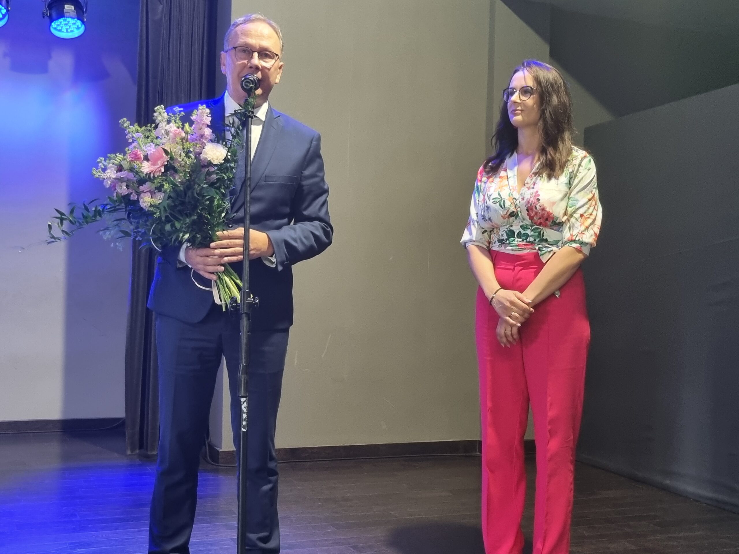 Prezydent Starogardu Gdańskiego Janusz Stankowiak i dyrektor Starogardzkiego Centrum Kultury Ewa Roman