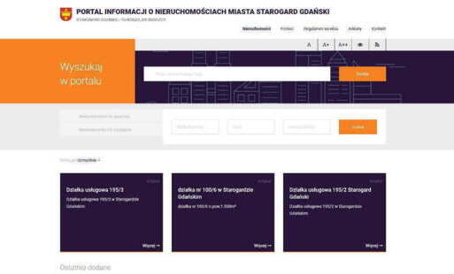 Zdjęcie do Portal informacji o nieruchomościach Starogard Gdański