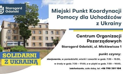 Zdjęcie do Starogard pomaga Ukrainie. Gdzie i jak można pom&oacute;c, gdzie szukać pomocy