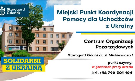 Zdjęcie do Miejski Punkt Koordynacyjny Pomocy dla Uchodźc&oacute;w z Ukrainy przypomina o konieczności informowana o decyzji opuszczenia miasta Starogard Gdański