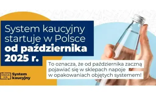 Plakat informujący o systemie kaucyjnym.
