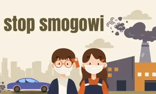 Obrazkowy rysunek chłopaka i dziewczynki w maseczkach.