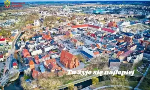 widok na miasto  z lotu ptaka