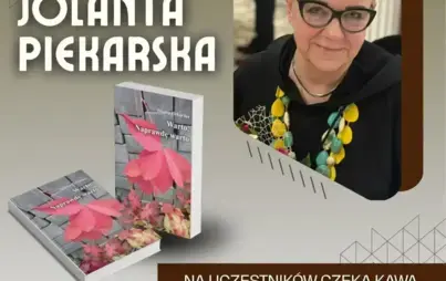 Plakat informujący o spotkaniu autorskim dla seniorów z Jolantą Piekarską wokół książki „Warto. Naprawdę warto”. Wydarzenie odbędzie się 11 czerwca o godz. 11:00 w Miejskiej Bibliotece Publicznej w Starogardzie Gdańskim (Czytelnia Popularnonaukowa, II pię