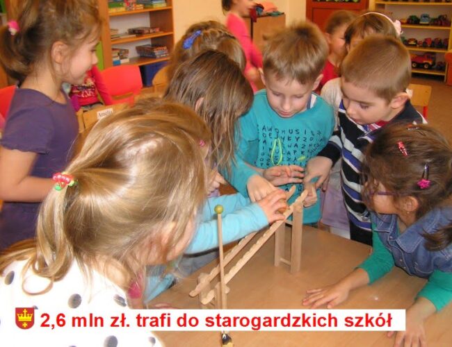 W dwa lata 2,6 mln zł trafi do starogardzkich szkół