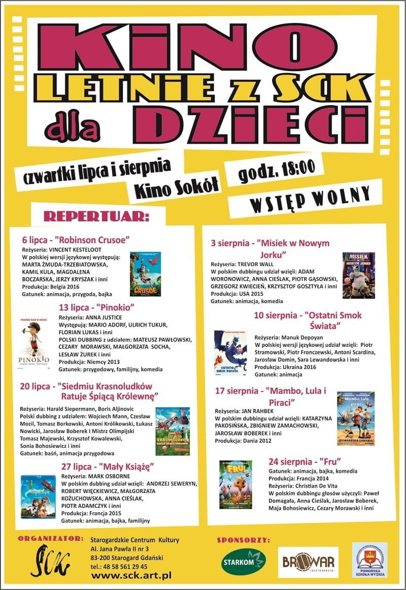 Kino Letnie dla dzieci z SCK