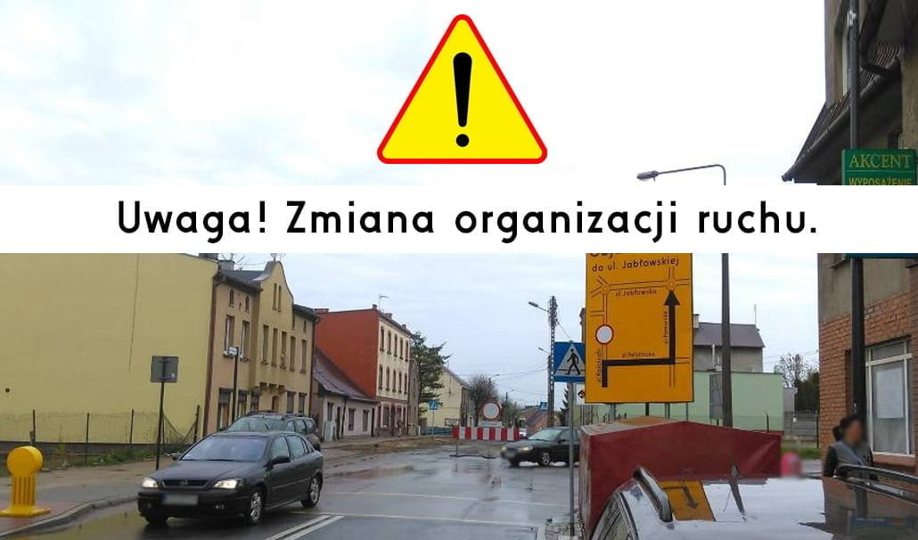 UWAGA! Zmiana organizacji ruchu na skrzyżowaniu Kościuszki z Pelplińską