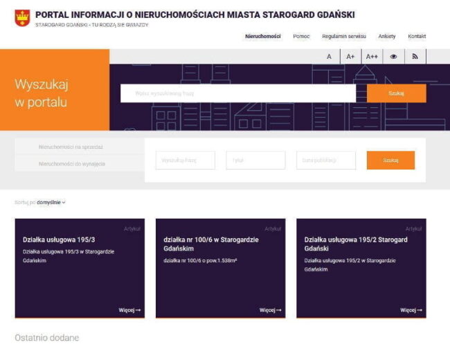 Portal informacji o nieruchomościach Starogard Gdański