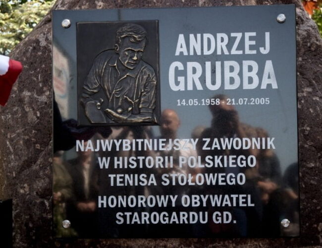 Andrzej Grubba ma pamiątkową tablicę w Starogardzie