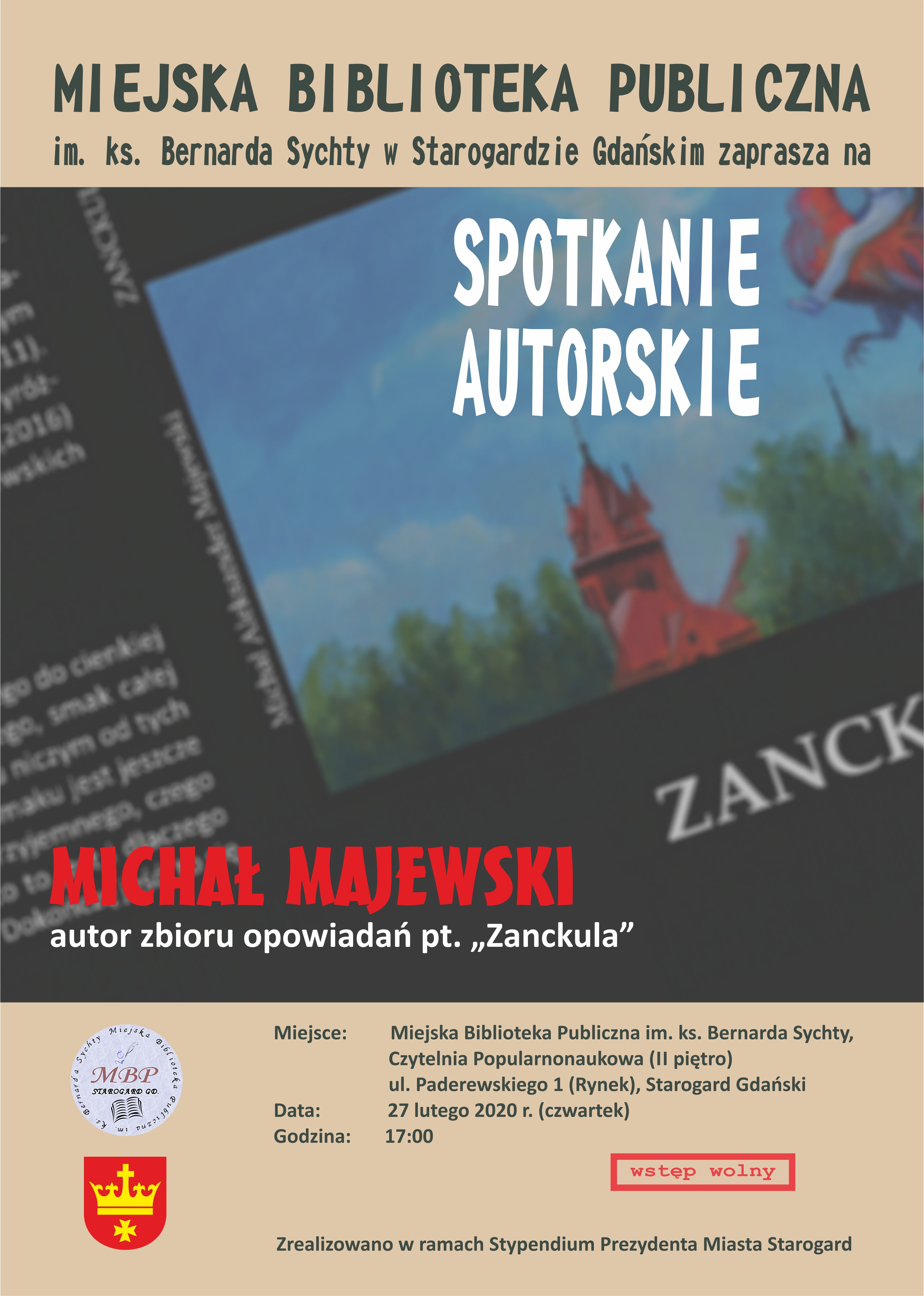 Spotkanie z pisarzem Michałem Majewskim, autorem zbioru opowiadań "Zanckula"