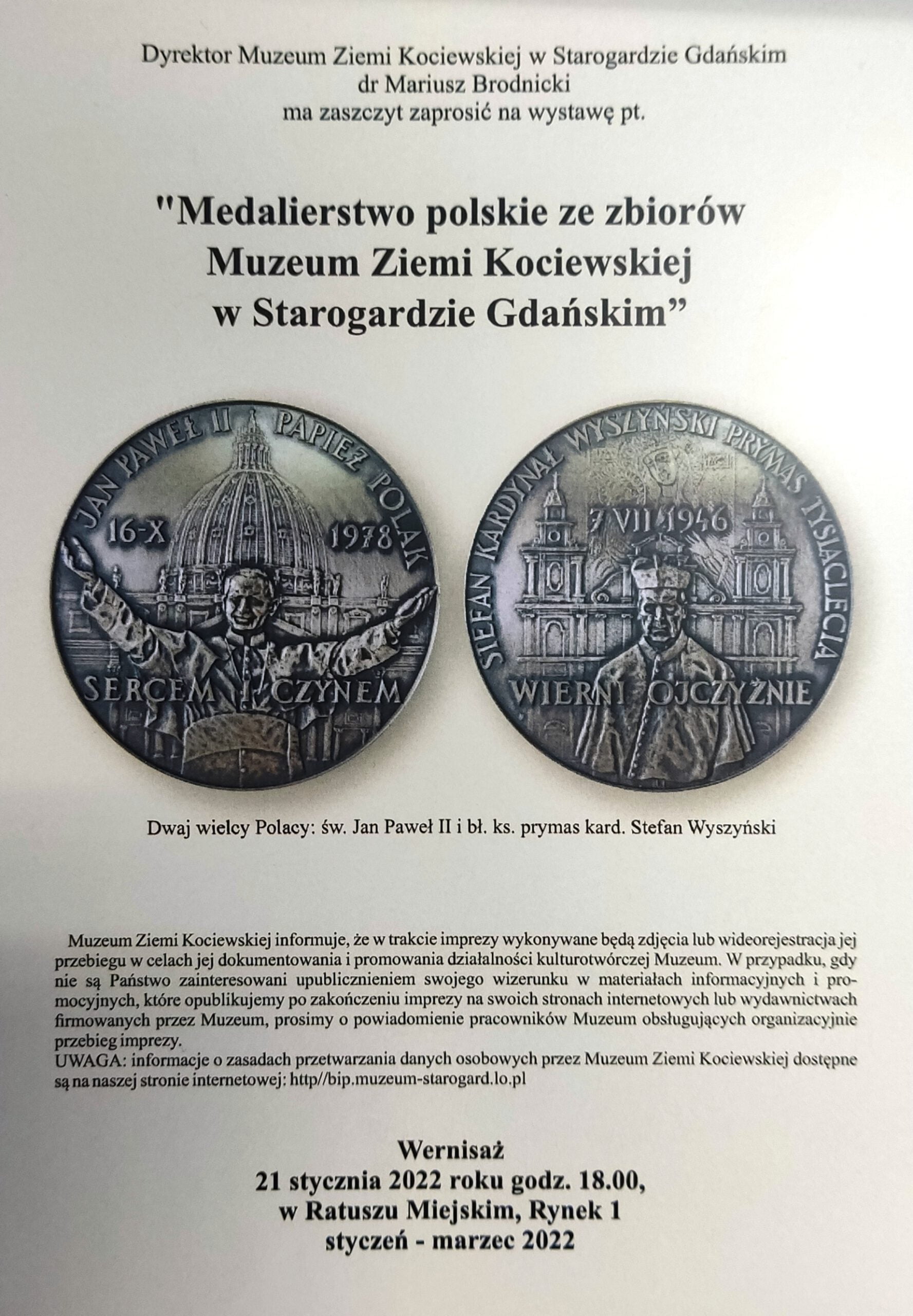 Wystawa "Medalierstwo polskie ze zbiorów Muzeum Ziemi Kociewskiej w Starogardzie Gdańskim"