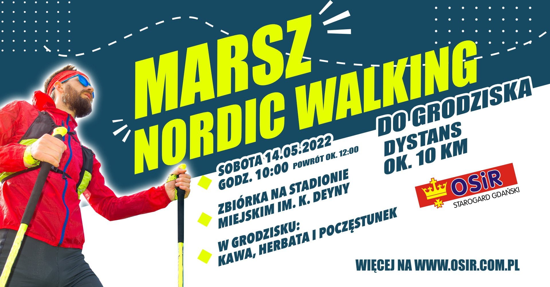 ZAPISY NA MARSZ NORDIC WALKING – 14.05.2022