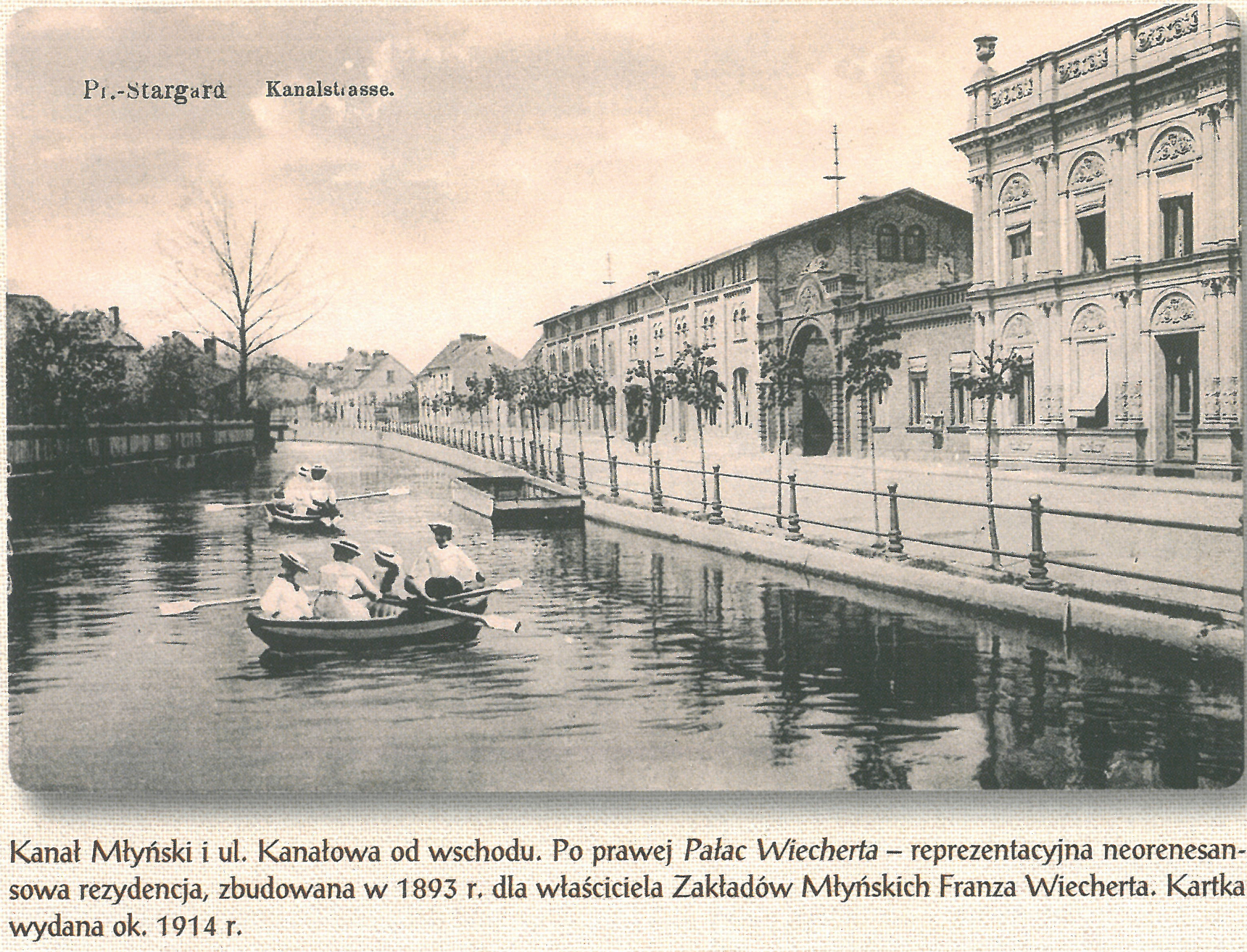 Kanał Młyński z Pałacem Wiecherta. 1914r