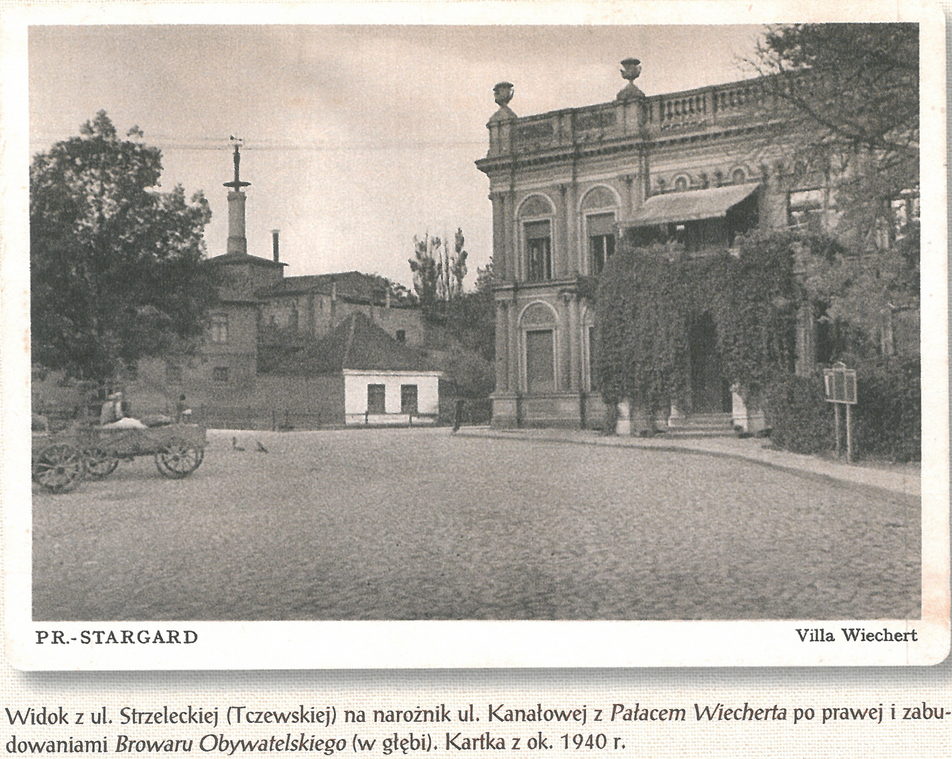 Widok z ul.Tczewskiej na Pałac Wiecherta.1940r