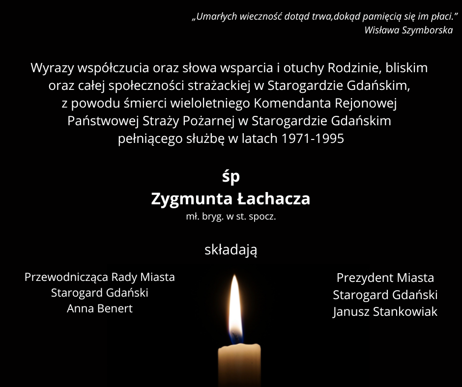 Nekrolog informujący o śmierci Zygmunta Łachacza