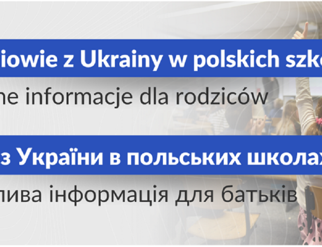 Obowiązek szkolny i obowiązek nauki dla dzieci i młodzieży z Ukrainy