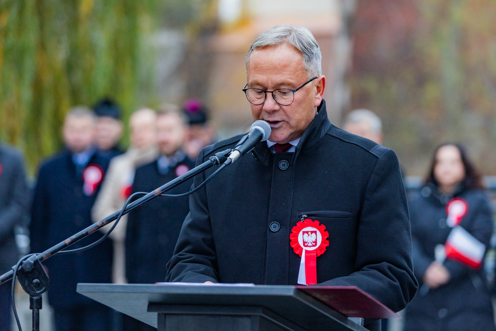 Prezydent Miasta Starogard Gdański Janusz Stankowiak podczas przemówienia okolicznościowego