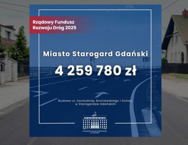 4,2 mln zł dla Starogardu na budowę dróg