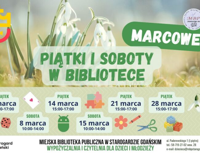 Piątkowe i sobotnie zajęcia dla dzieci w marcu