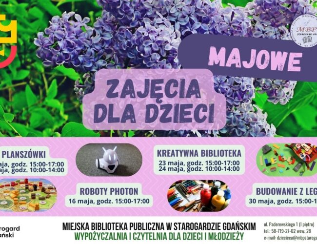 Majowe zajęcia dla dzieci w bibliotece