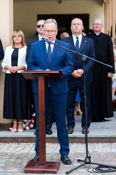 Prezydent Miasta Starogard Gdański Janusz Stankowiak podczas przemówienia okolicznościowego